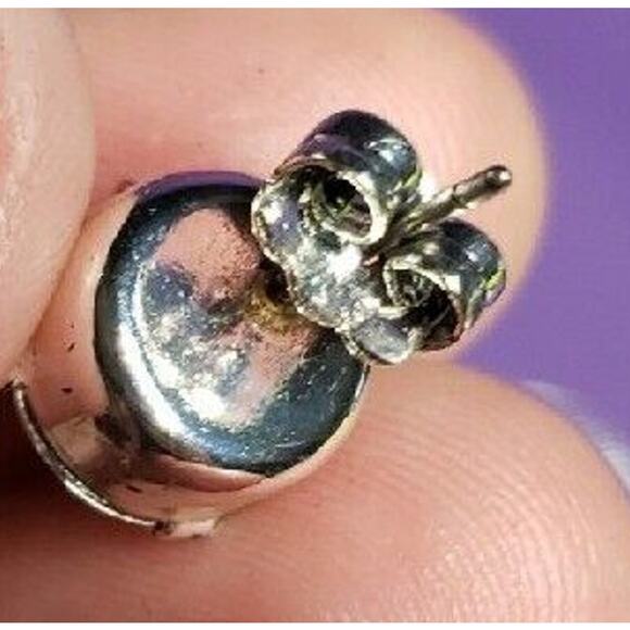 SAQ Signed 3 Pairs of Large Stud Earrings Pink Glass Blue & Yellow Acrylic w/box - Picture 8 of 11